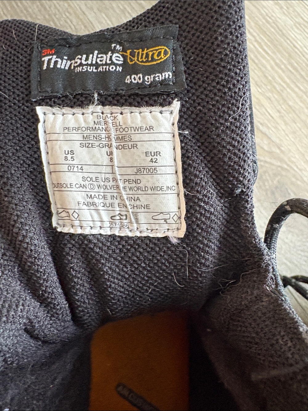 Merrill Vibram sole, Black Winter Snow Boots - Picture 4 of 6